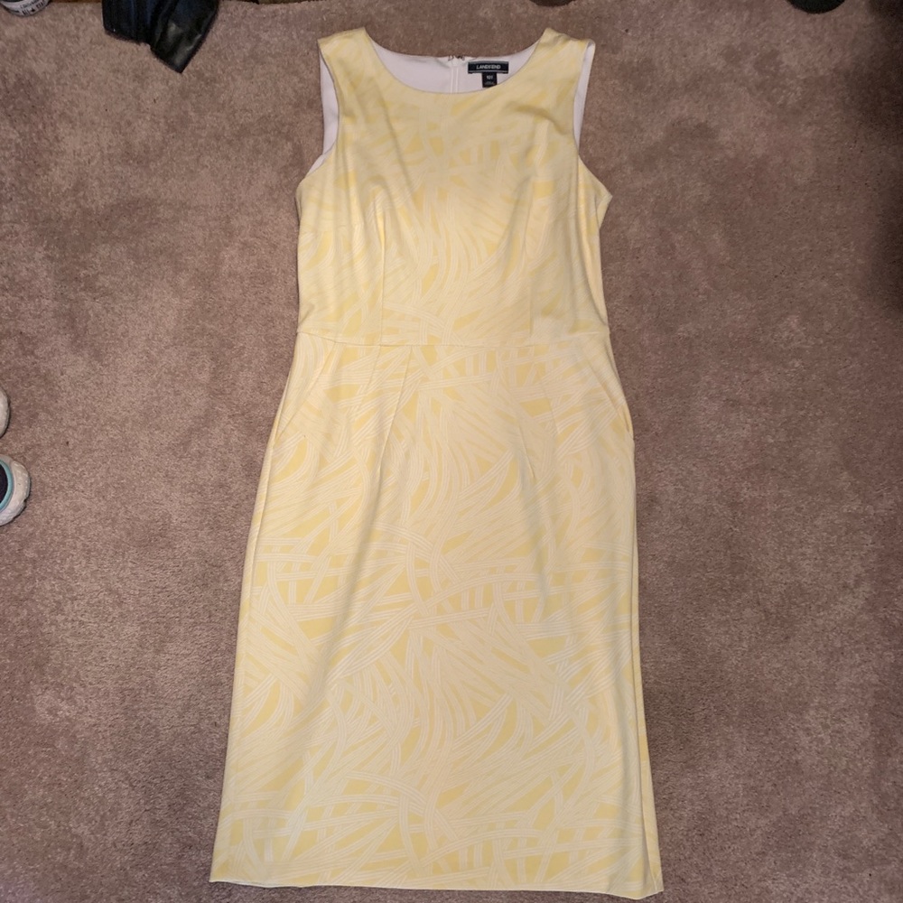 Lands end yellow and white women’s 10T dress